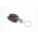 Key Chain 925 Solid Sterling Silver For Charms Key Holder Garnet Gem Stone D39